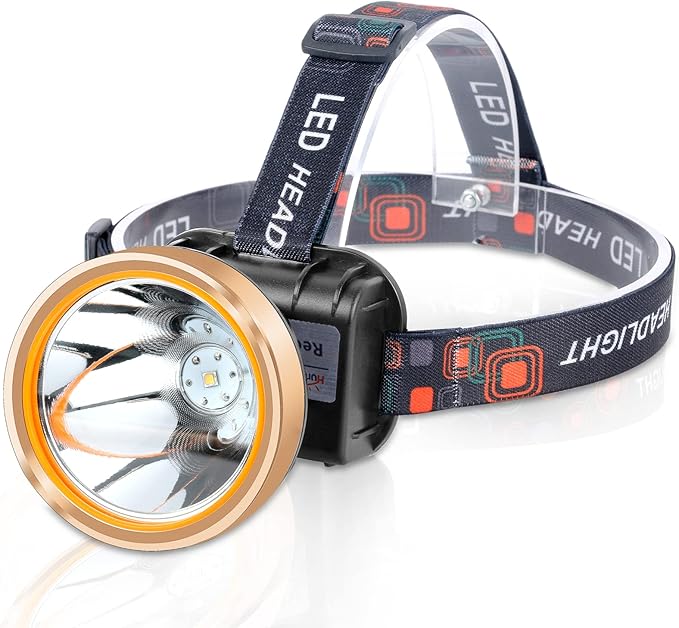 Superbright Coon Hunting Lights, High Lumens LED Headlamp with 2 Light Modes, Waterproof & Rechargeable Flashlight, Perfect for Outdoor Hiking, Hunting, Fishing, Night Activities