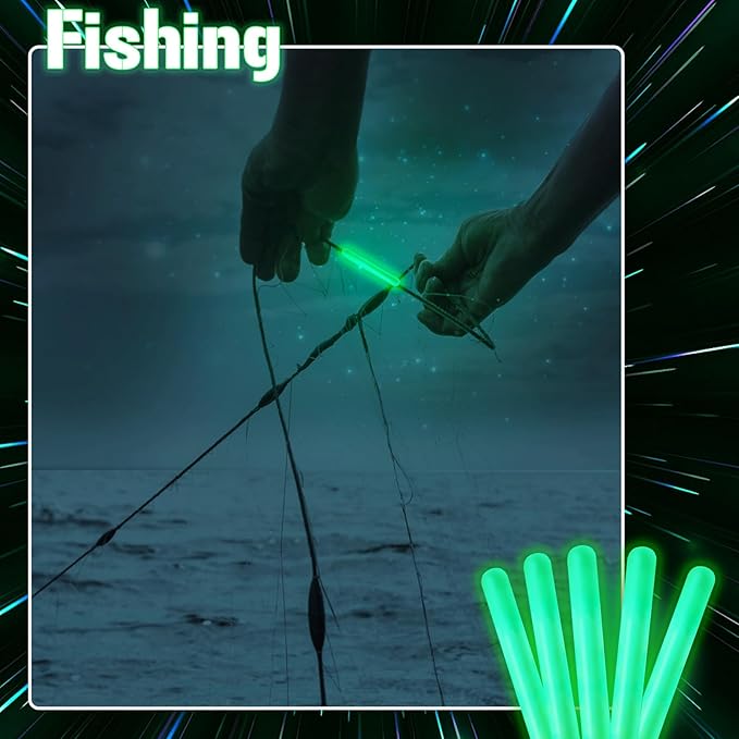 Jenaai 500 Pcs Fishing Glow Sticks Bulk for Bobbers Mini Glow Stick Rod Tip for Fishing Poles Small Glow Sticks for Night Fish Easter Eggs Easter Basket Stuffer(1.5 Inch,Green)