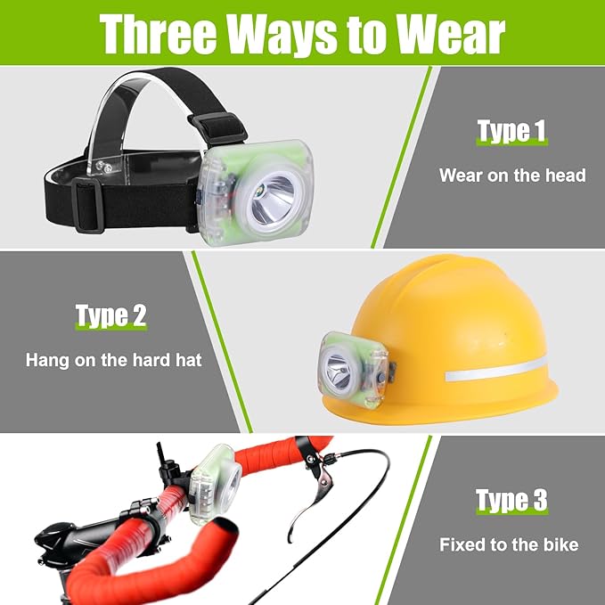 Mode: Lamp-40A Rechargeable Hard Hat Miner Light Multipurpose Headlight IP68 Waterproof Mining Light for Mining Riding Outdoor Activities