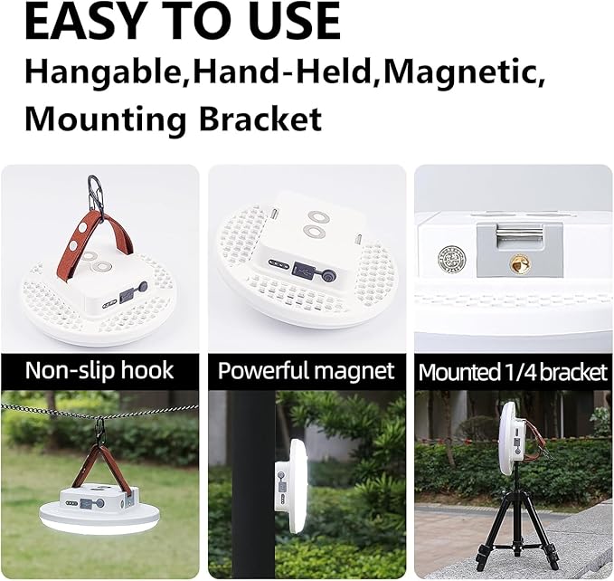 Camping Lantern 10500mAh Rechargeable Battery, 32W Ultra Bright LED Hanging Light with 3 Modes, Waterproof Portable Tent Lighting for Outdoor Emergency & Hiking