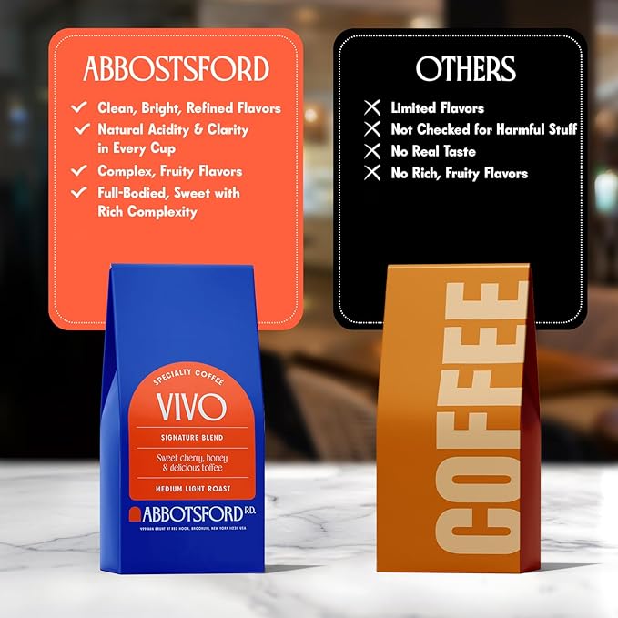 Vivo Arabica Whole Coffee Beans, Specialty Coffee, Signature Blend Medium Light Roast Whole Bean with Sweet Cherry, Honey, and Delicate Toffee Notes, Freshly Roasted in Brooklyn, 12 oz Bean Bag