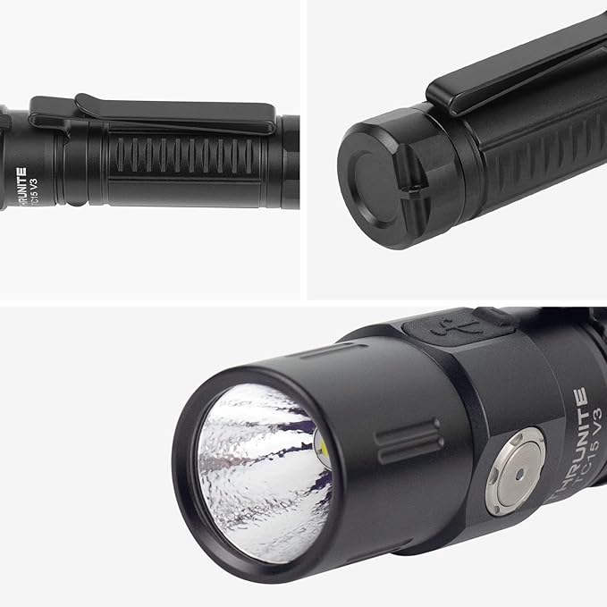 ThruNite TC15 V3 2403 High Lumen Flashlight, USB C Rechargeable LED Handheld Flashlights, Ultra-Bright XHP 35.2 LED, Indoor/Outdoor (Camping, Security and Emergency Use) Cool White - Black CW