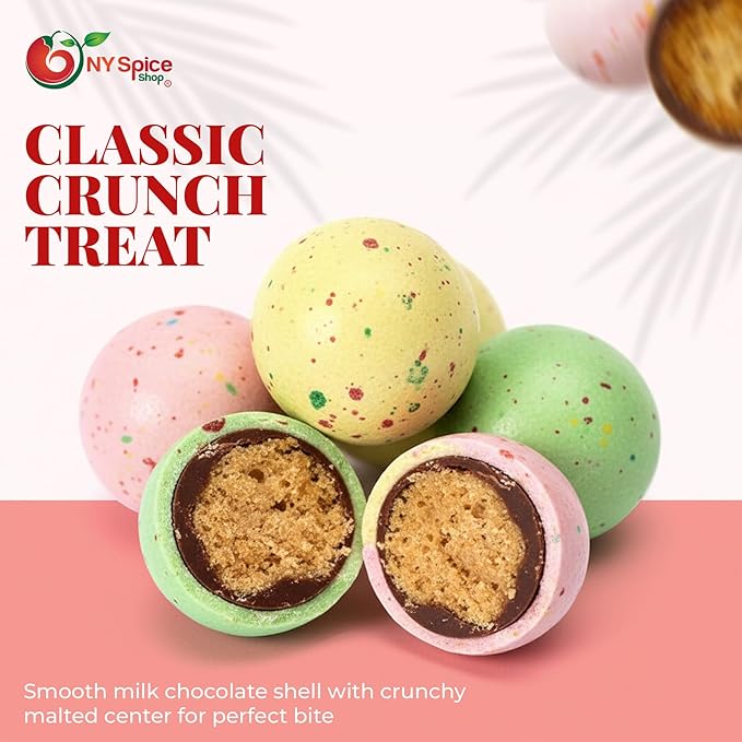 NY Spice Shop Speckled Chocolate Malt Balls Party Decorations - 1 Pound Malted Milk Balls Candy Birthday Gifts - Chocolate Malted Milk Ball - Dark Chocolate Malt Ball Holiday Snacks