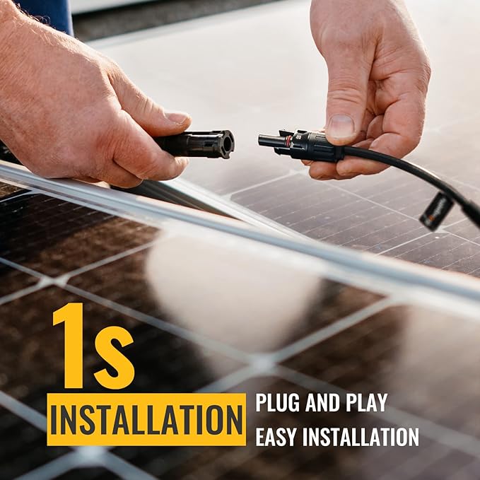 BougeRV Solar Y Connector Solar Panel Parallel Connectors Extra Long 1 to 5 Solar Branch PV Adapter Cable Wire Plug Tool Kit (M/FFFFF and F/Mmmmm)