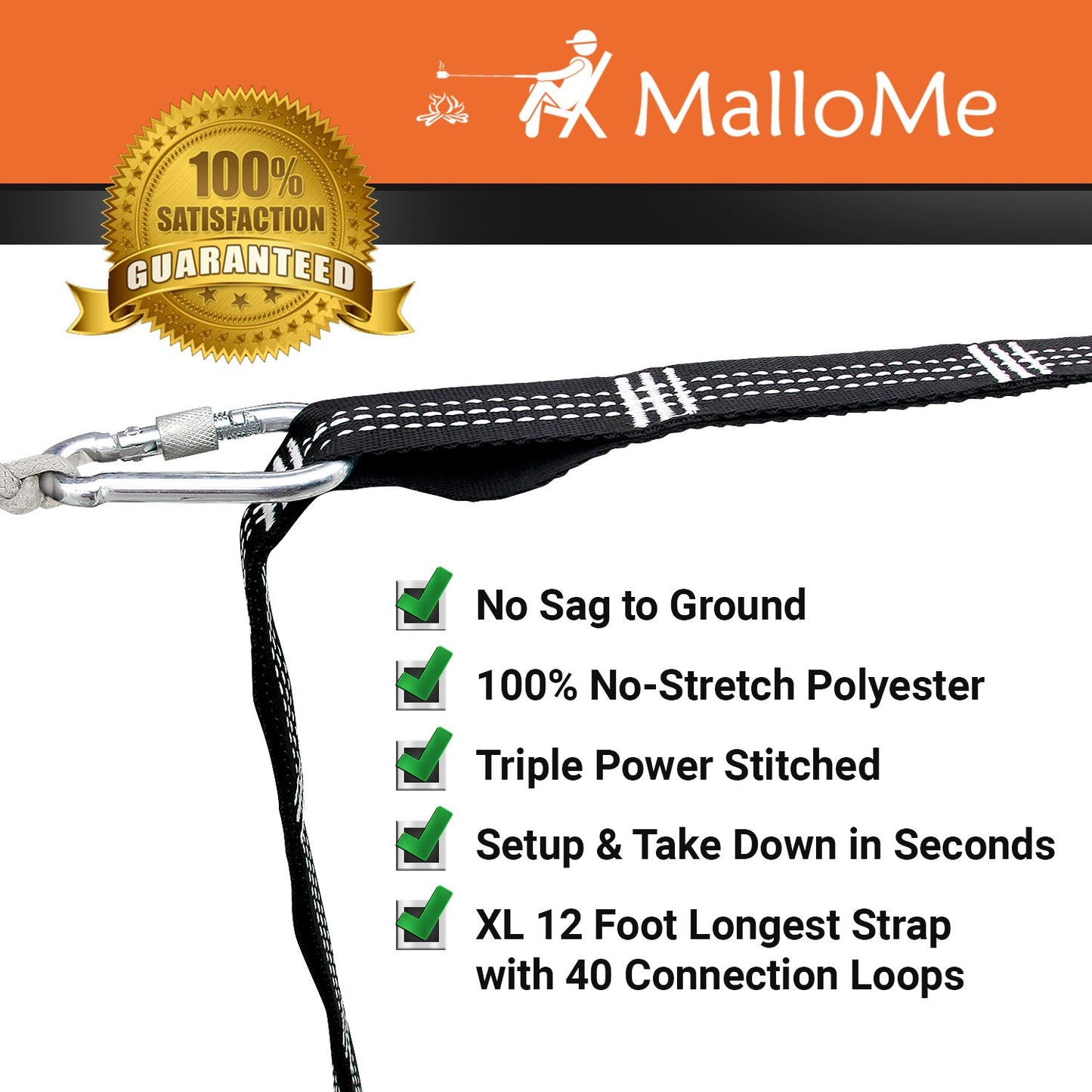 MalloMe Tree Swing Straps & Hammock Straps for Trees – Multi-Purpose Hanging Kit, Heavy Duty