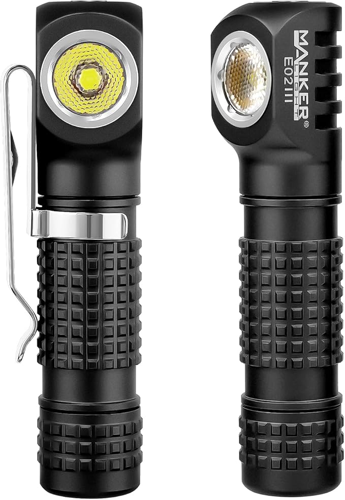 Manker E02III Everyday-Carry Flashlight, USB-c Rechargeable 10440 / AAA Flashlight, Pocket EDC flashlightwith Magnetic Tail, Reversible Clip (560Lumens 6500K Cool White, Black)