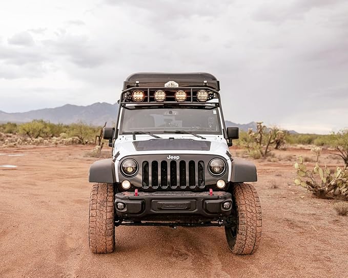 Lensun 105W 12V Hood Flexible Solar Panel for Jeep Wrangler JK (2007-2018) - Off Grid Solar Power for Offroading/Overlanding/Camping