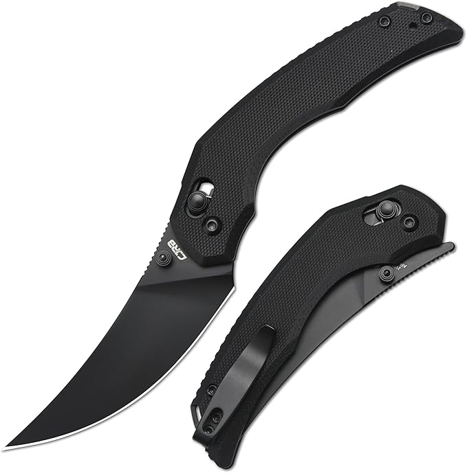 CJRB Nanner Pocket Knife, 3.23'' AR-RPM9 Steel Blade with G10 Handle, Sharp EDC Knife with Crossbar Lock for Camping Hiking, Designed by Dustin Rhodes(J1955 Black)