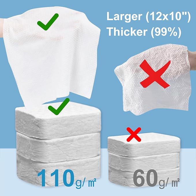 Disposable Compressed Face Towels, 28 Pack Individually Wrapped, 11.8" × 9.5" Pure Cotton Travel Towels, Quick-Expand, Ultra Absorbent & Thickened Portable Towels