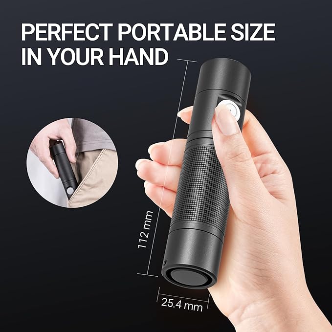 NEXTORCH LED Flashlight 1400 Lumens, Powerful Emergency Rechargeable Mini Compact Bright Flashlight with 4 Modes & Strobe Function for Outdoor and Indoor Use (4Tool ED10)