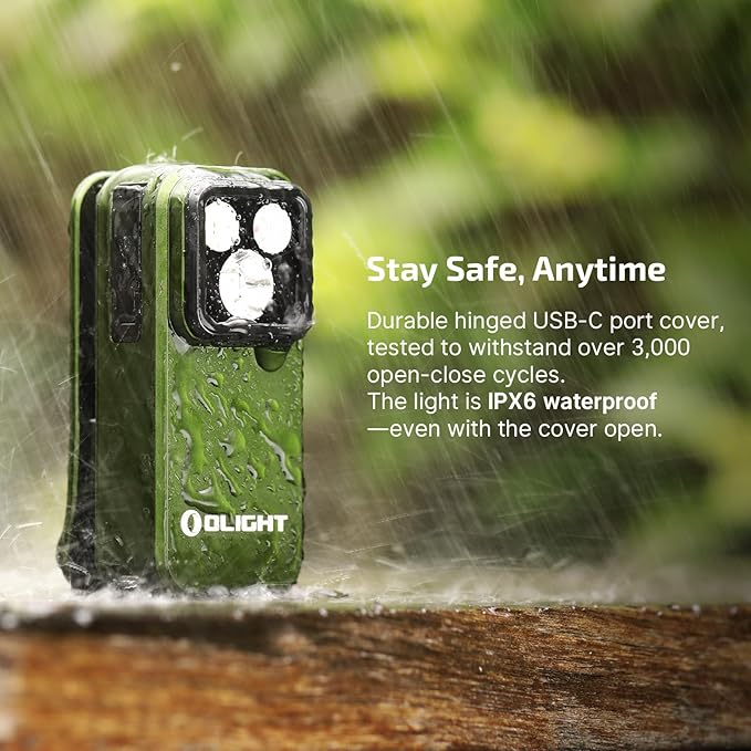 OLIGHT Oclip Pro EDC Flashlight Clip-on Light, Rechargeable 500 Lumens with Three Lighting Solutions Type-C Charging, Magnetic Flash Lights for Signaling, Cycling, Outdoor or Indoor Use(OD Green)
