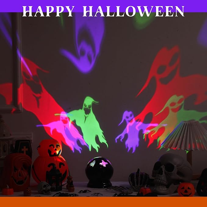 Halloween Projector Lights Indoor Scene LED Light Spooky Ghost Decorative Halloween Night Light Projector Lighting Projectors Lamp for Party Holiday Decor