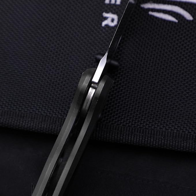 Kizer C01C Sheepdog Pocket Knife, 3.15" 154CM Blade EDC Folding Knife with Durable Black Aluminum Handle, Camping Knives with Clutch Lock, Hiking Survival Knives with Thumb Stud and Hole, V4488AC2