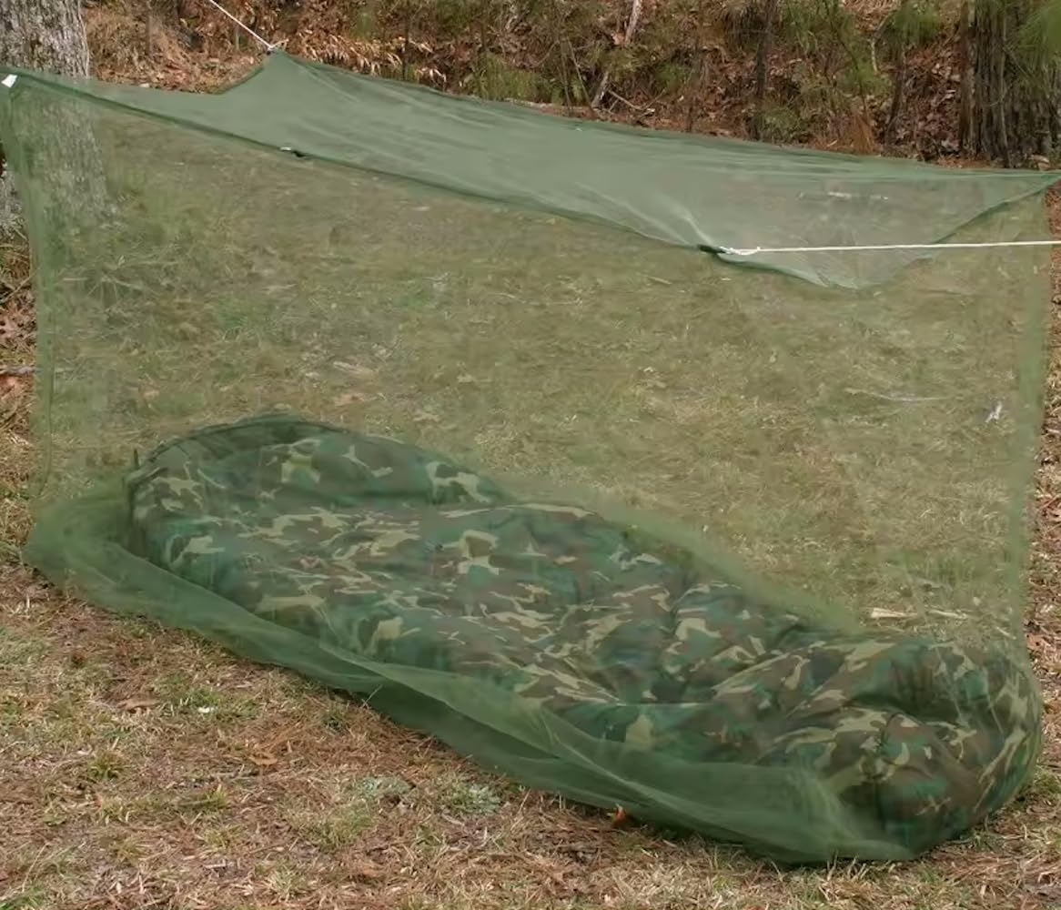 Mosquito Net- Military Green Portable Tactical Mosquito Netting for Camping – Completely Covers a