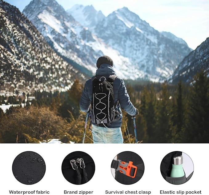 Small Hiking Backpack Lightweight Waterproof Daypack for Camping Cycling Fitness Outdoor Sports - Women Men Teens