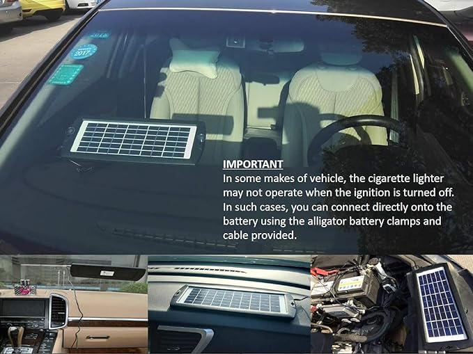 Sunway Solar Car Battery Trickle Charger & Maintainer 12V Solar Panel Power Kit Portable Backup for Car Automotive RV Marine Boat Motorcycle Truck Trailer Tractor Powersports Snowmobile Farm Equipment