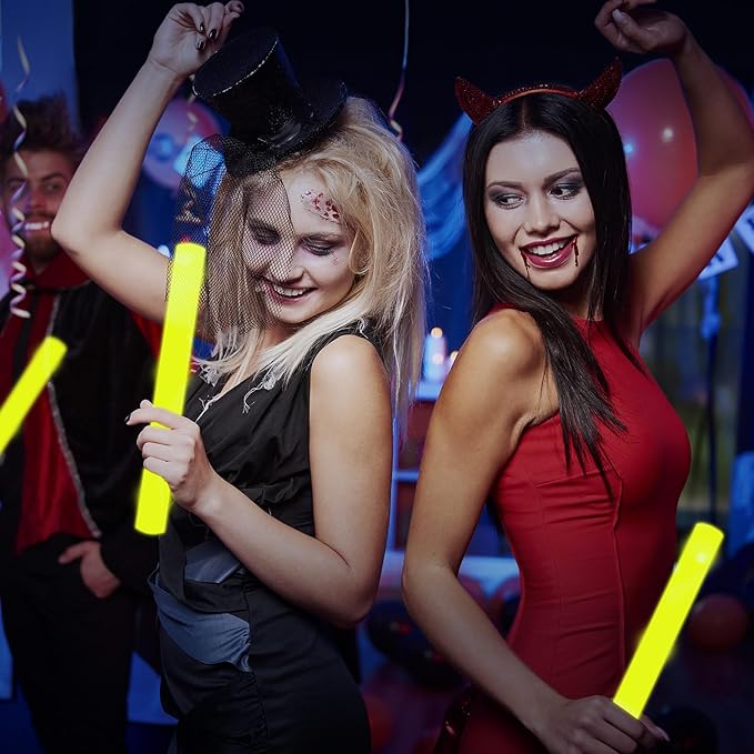 48Pack LED Glow Foam Sticks Bulk,Light Up Glow Sticks with 3 Flashing Modes,Yellow Glow Wands Party Pack,Glow In The Dark Party Supplies for Halloween,ThanksGiving Day,Christmas,Birthday