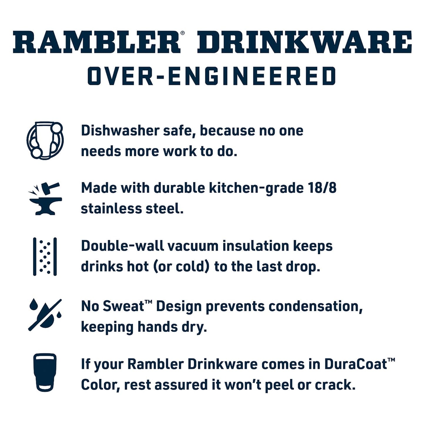 YETI Rambler 14 oz Ceramic Lined Stackable Mug, Navy