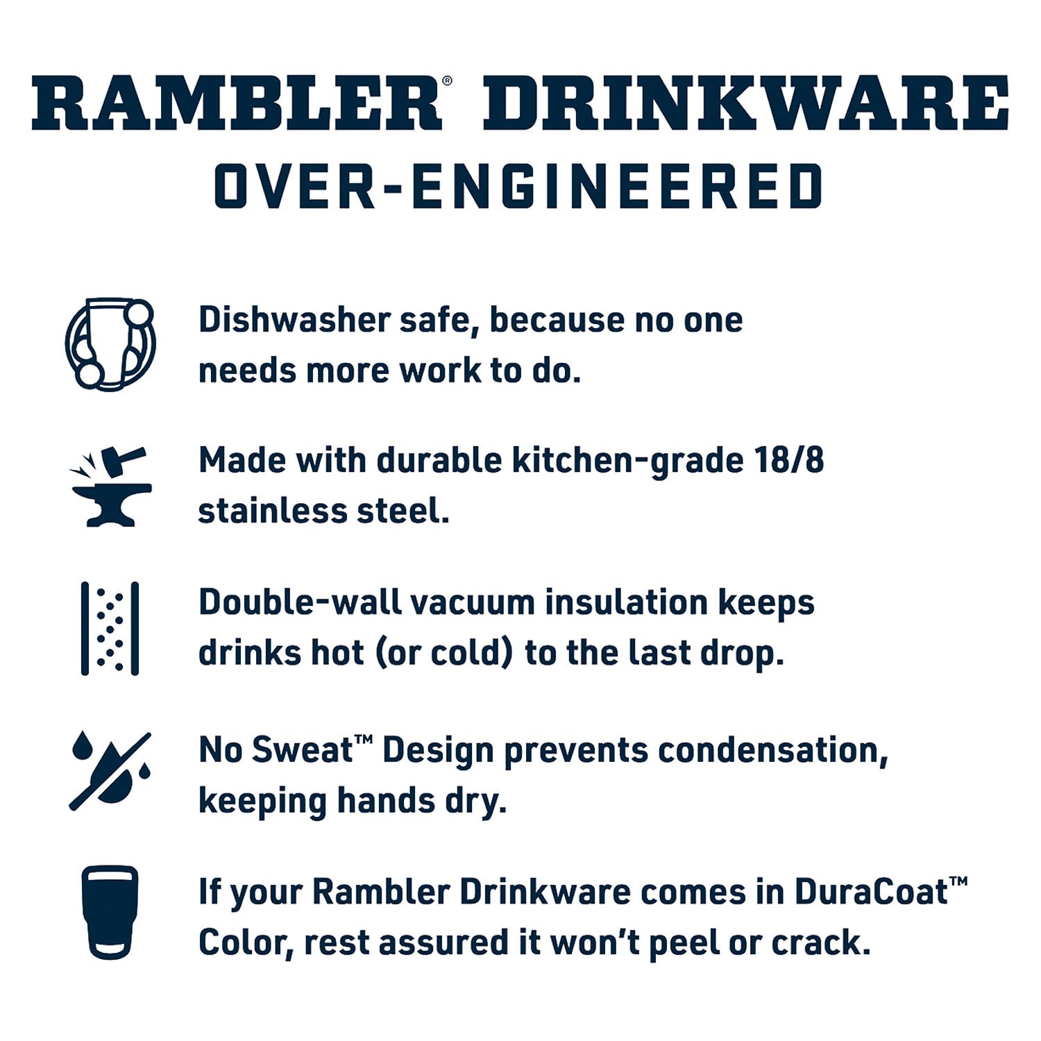 YETI Rambler 14 oz Ceramic Lined Stackable Mug, Navy