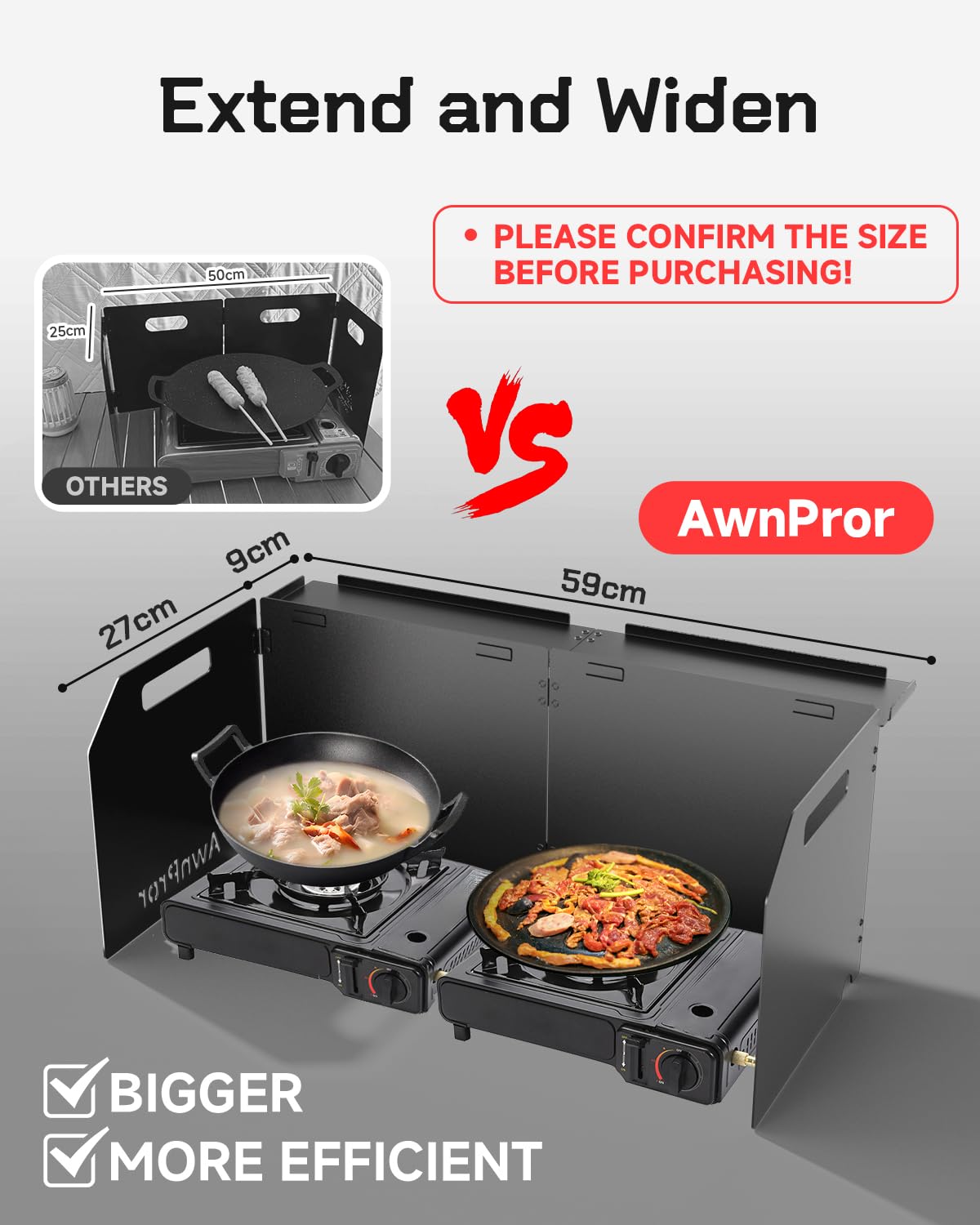 AwnPror Aluminum Camping Stove Windscreen,Lightweight Foldable Outdoor Wind Blocker Gas Stove