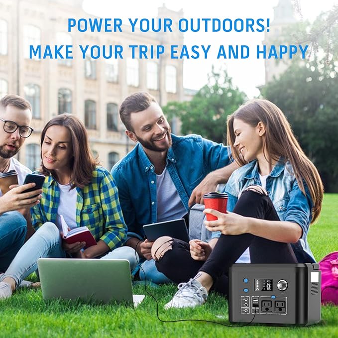 350W Portable Solar Generator with 60W Solar Panel, Powkey 70,000mAh Backup Lithium Battery, 110V/350W Pure Sine Wave AC Outlet, Power Station with Solar Panel for Outdoors Camping Travel Hunting