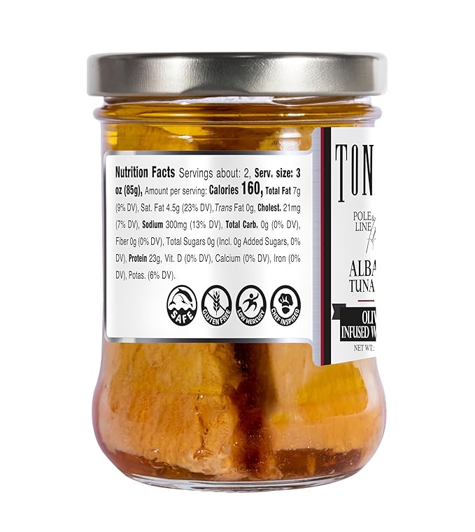 Tonnino Tuna Fish Albacore - Olive Oil in Truffle ??Pack of 6 ??Alternative to Salmon ??Protein Snacks ??Ready to Eat Meals