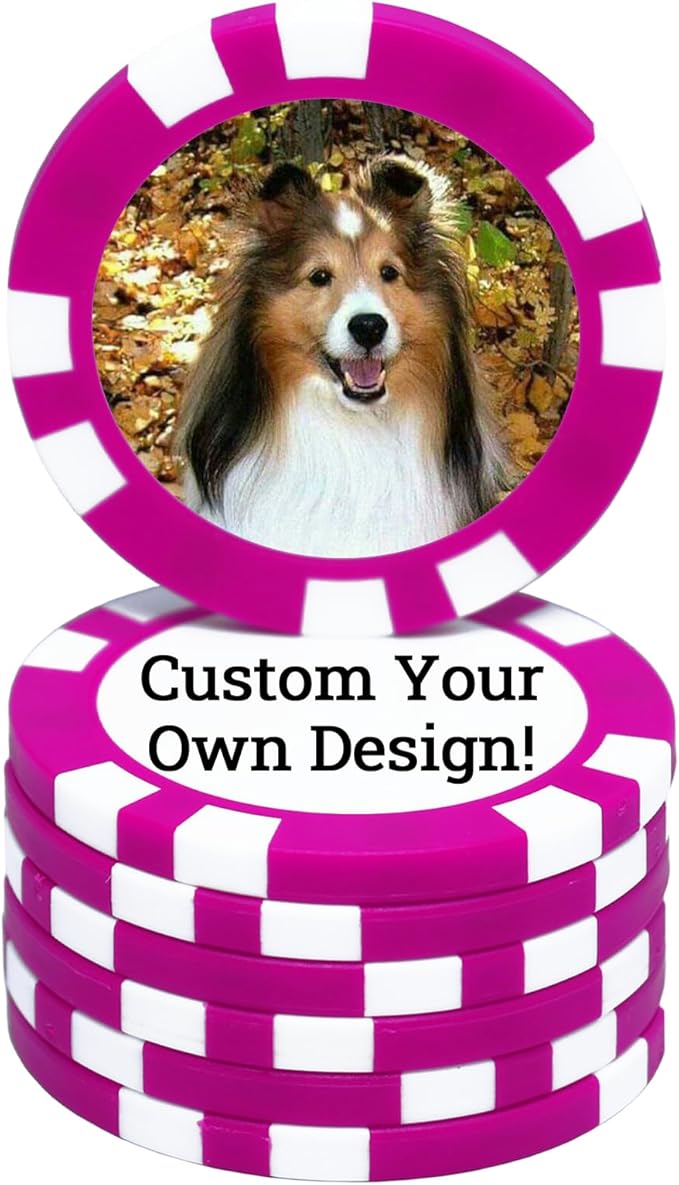 12 Grams Perfessional Customized Clay Poker Chips 30-500 PCS Personalized Casino Chips with Logo & Design 40MM Custom Casino Chips Custom Golf Ball Makers Chips(D)