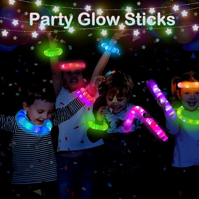 Halloween Glow Sticks Party Favors for Kids 12 PCS-Glow in Dark Party Supplies for Toddlers, Light Up Necklace Bracelet Accessories for Boys Girls, Neon Decorations for Birthday Dance Camp Care