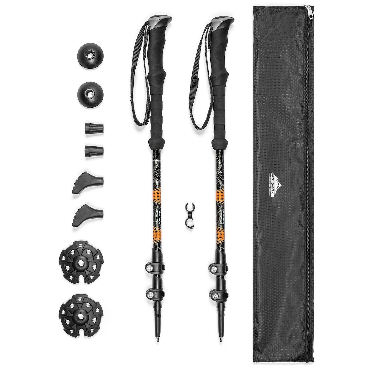 Cascade Mountain Tech Trekking Poles - Aluminum Hiking Walking Sticks with Adjustable Locks
