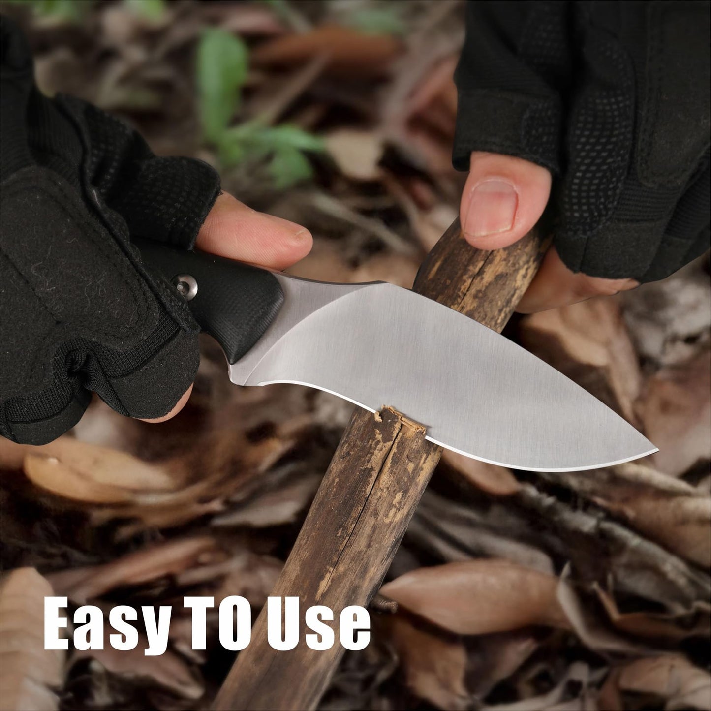 REAT Fixed Blade Knife with Kydex Sheath,4" D2 Steel Blade,Ergonomic G10 Handle for EDC Hunting