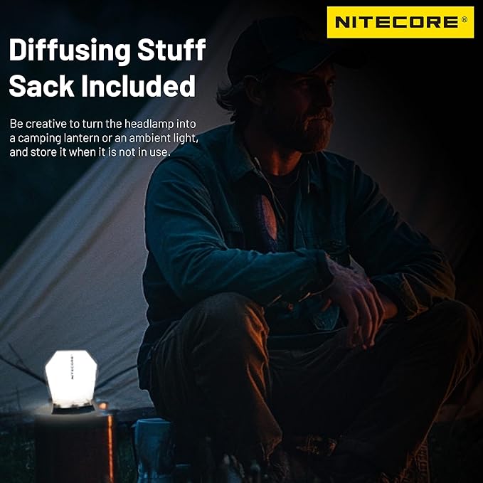 Nitecore HA23 UHE 600 Lumen MCT Outdoor Headlamp Multiple Color Temperatures Lightweight AAA Headlight Tag (Green)
