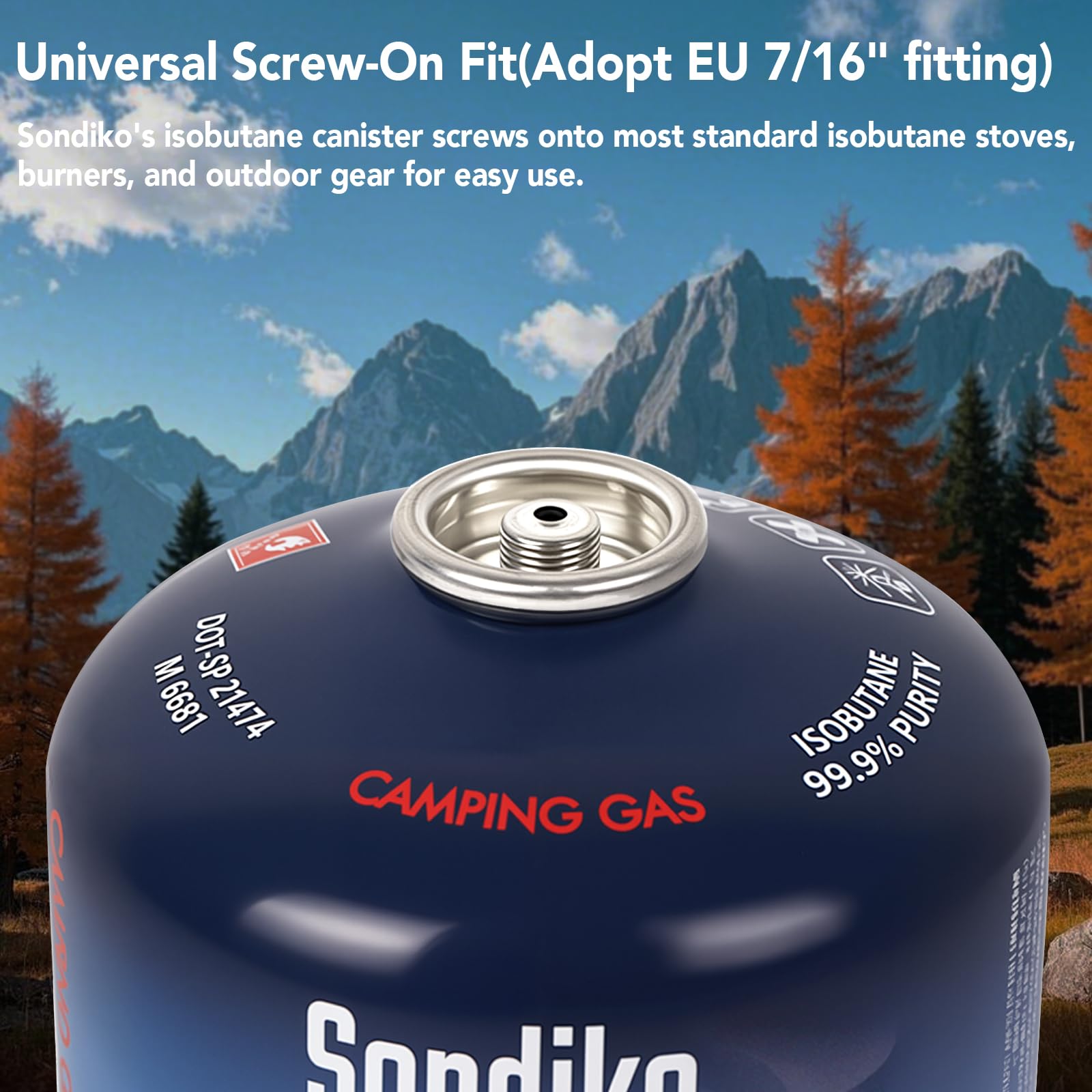 Sondiko Iso Butane Fuel Canister 100g 4 Pack, Camping Stove Fuel