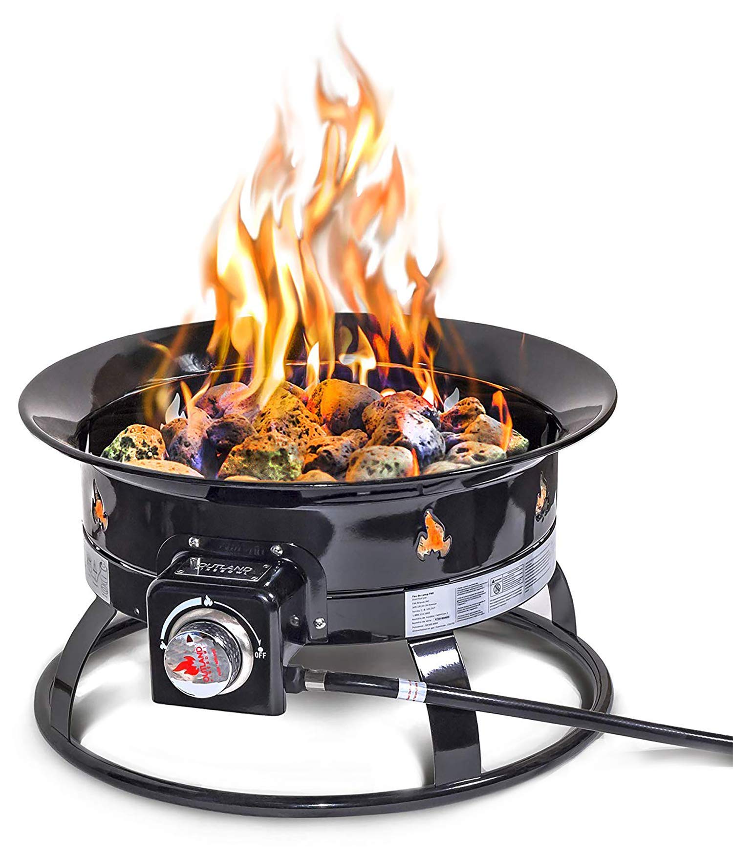 Outland Living Portable Propane Fire Pit, 19-inch, 58,000 BTU with Fire Pit Cover & Carry Kit