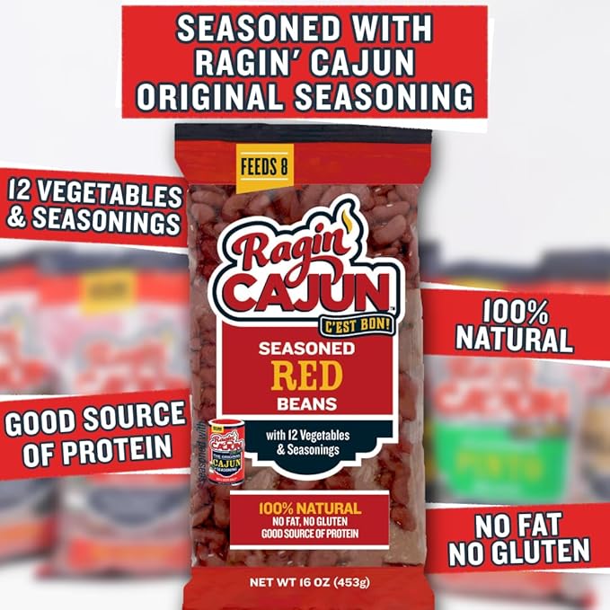 Seasoned Red Beans 16 oz Ragin Cajun (Pack of 6)