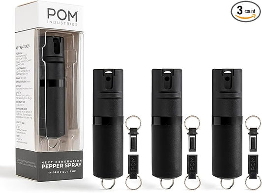 POM Pepper Spray Keychain, Quick Key Release for Instant Access, Flip Top Safety, Maximum Strength