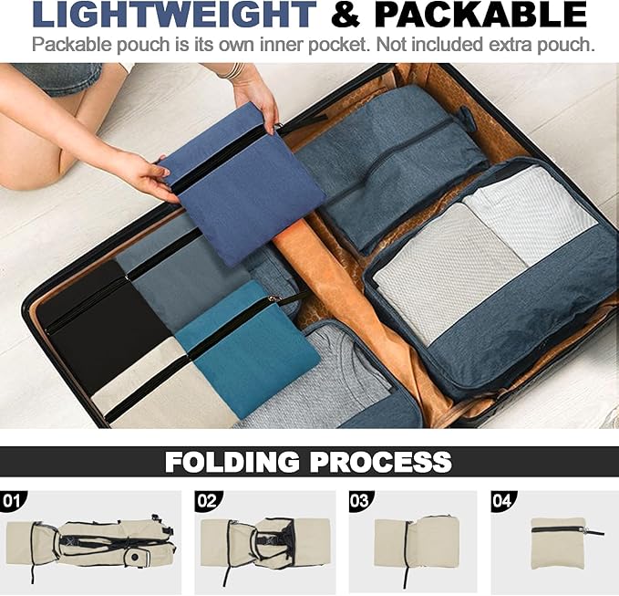 Seektop 15L Small Hiking Backpack for Women Men, Foldable Packable Backpack with Phone Pocket, Lightweight Travel Daypack for Hiking Camping Outdoor (Beige)