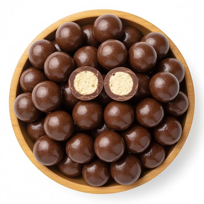 NY Spice Shop Maple Chocolate Malt Balls Party Decorations - 1 Pound Malted Milk Ball Candy Birthday Gifts - Chocolate Malted Milk Ball - Dark Chocolate Malt Balls Holiday Snacks