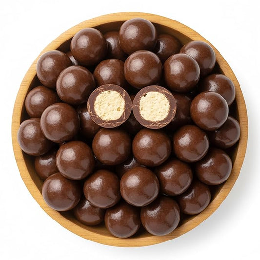 NY Spice Shop Maple Chocolate Malt Balls Party Decorations - 3 Pound Malted Milk Balls Candy Birthday Gifts - Chocolate Malted Milk Ball - Dark Chocolate Malt Ball Holiday Snacks