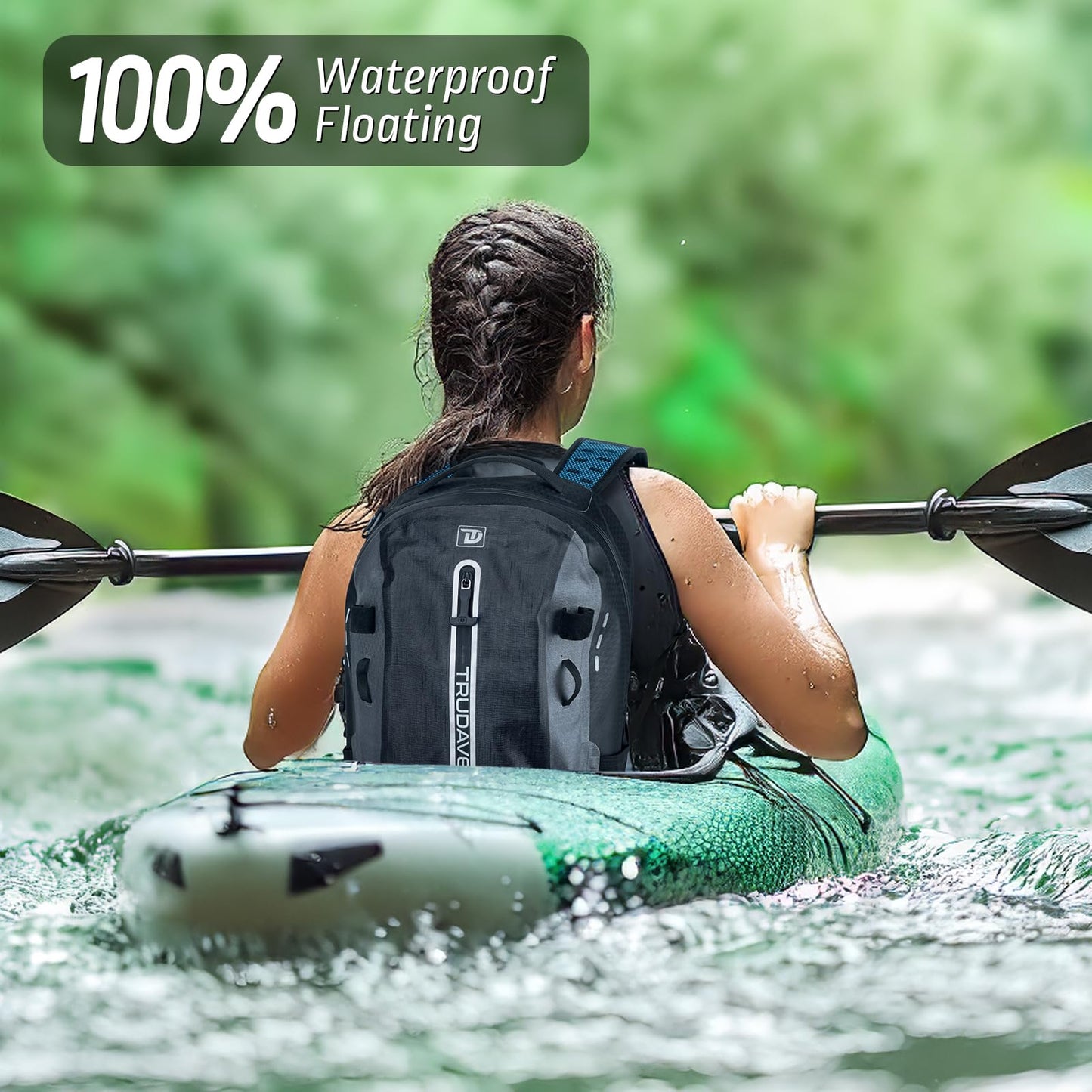 Trudave Waterproof Backpack, Waterproof Submersible Backpack, Floating TPU Coated Dry Bag with