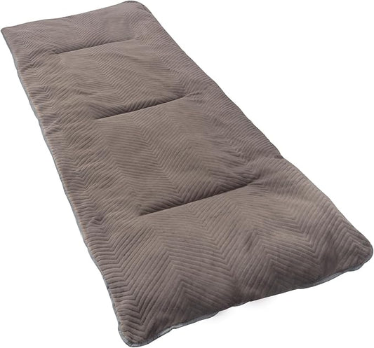 REDCAMP Folding Cot Pads for Sleeping Extra Thick, Soft Comfortable Velvet & Corduroy Cotton Camping Cot Mattress Pad for Backpacking Hiking, Black Blue Brown Grey 75x30 inches