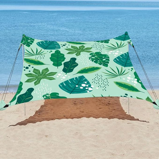 YUKIHOME Beach Tent Sun Shade Canopy Tent, UPF 50+ Camping Beach Sun Shelter 7 x 7ft 2 Pole, Lightweight, Easy Set Up and Carry