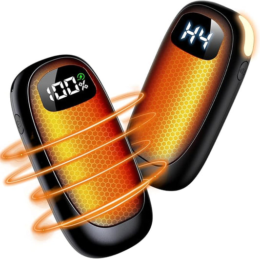 Hand Warmers Rechargeable - Electric Hand Warmers, Max 20 Hrs Warmth 4 Levels Heat Up to 131?? Dual-Side Heating Portable Reusable Pocket Heater 2 Pack for Raynauds, Hunting, Camping, Golf