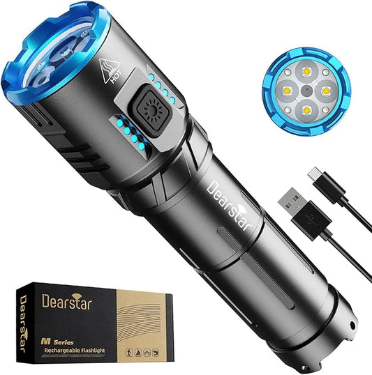 Rechargeable Flashlights Mini Tactical High Lumen, Super Bright LED Small Flashlight with Magnetic Base, High Powered Strong Flash Light, Pocket Outdoor Home Emergency Security Camping