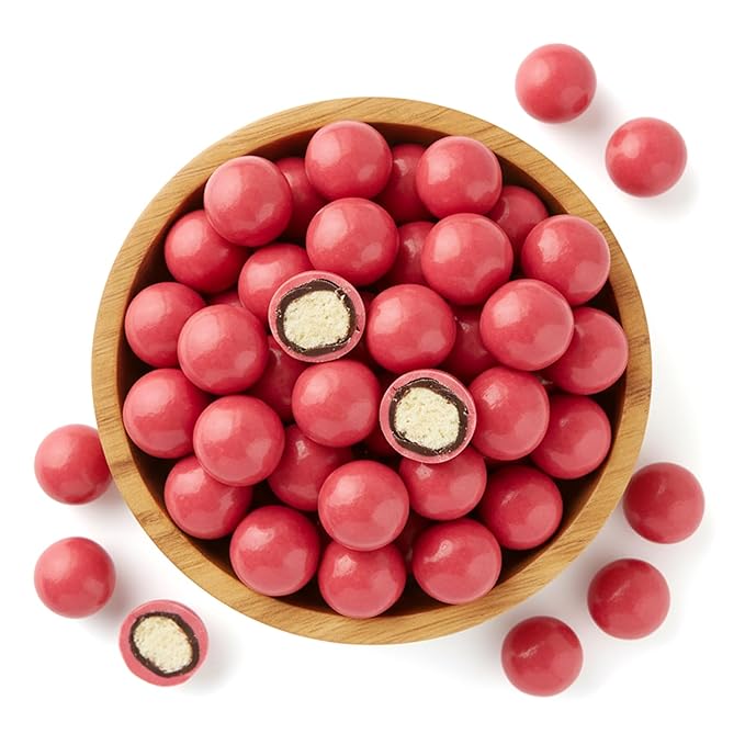 NY Spice Shop Razz ball Raspberry Chocolate Malt Balls - 8 Ounce Malted Milk Ball Candy Gifts - Chocolate Malted Milk Balls - Dark Chocolate Malt Ball Snacks