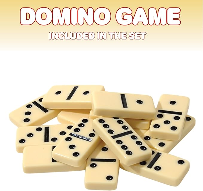 Gamie 6-in-1 Dice Cube Game Set Board Game and Casino Set?“Includes Chess, Checkers and Backgammon, 2 Decks of Playing Cards, Poker Chips, Poker Dice and Dominoes-Complete Kit for Family Fun