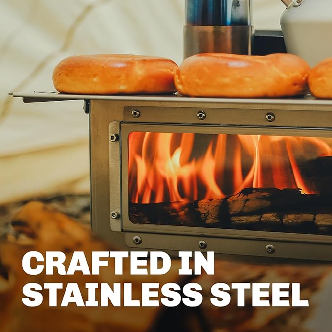 Fire-Maple Antarcti Tabletop Stove, Outdoor Wood Burning Stove, Portable with Chimney Pipe for Cooking and Camping