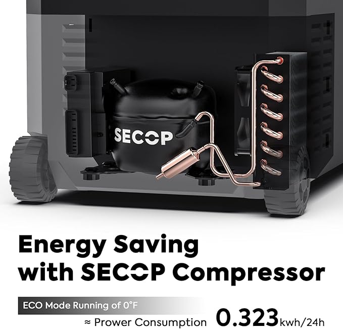 ICECO JP50 Pro Portable Refrigerator,12Volt Car Fridge Freezer, Compact Refrigerator with Secop Compressor, for Outdoor, Camping 51.7 Quart, -4℉～68℉, DC 12/24V, AC 110/240V, Multi-directional Lid