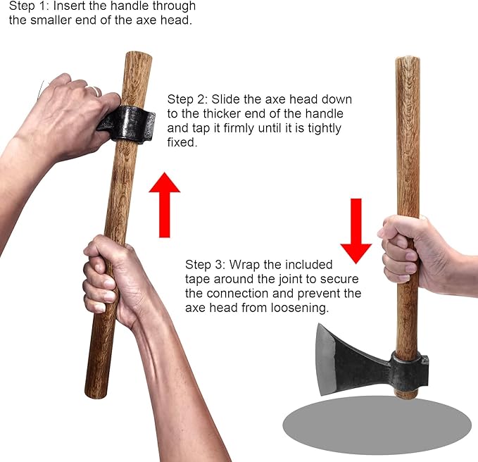 16.5" Throwing Axe, 2 Pack Throwing Axes and Tomahawks with High Carbon Steel & Beech Wood Handle, Well Balanced, Great for Axe Throwiing Game, Recreationb and Competition