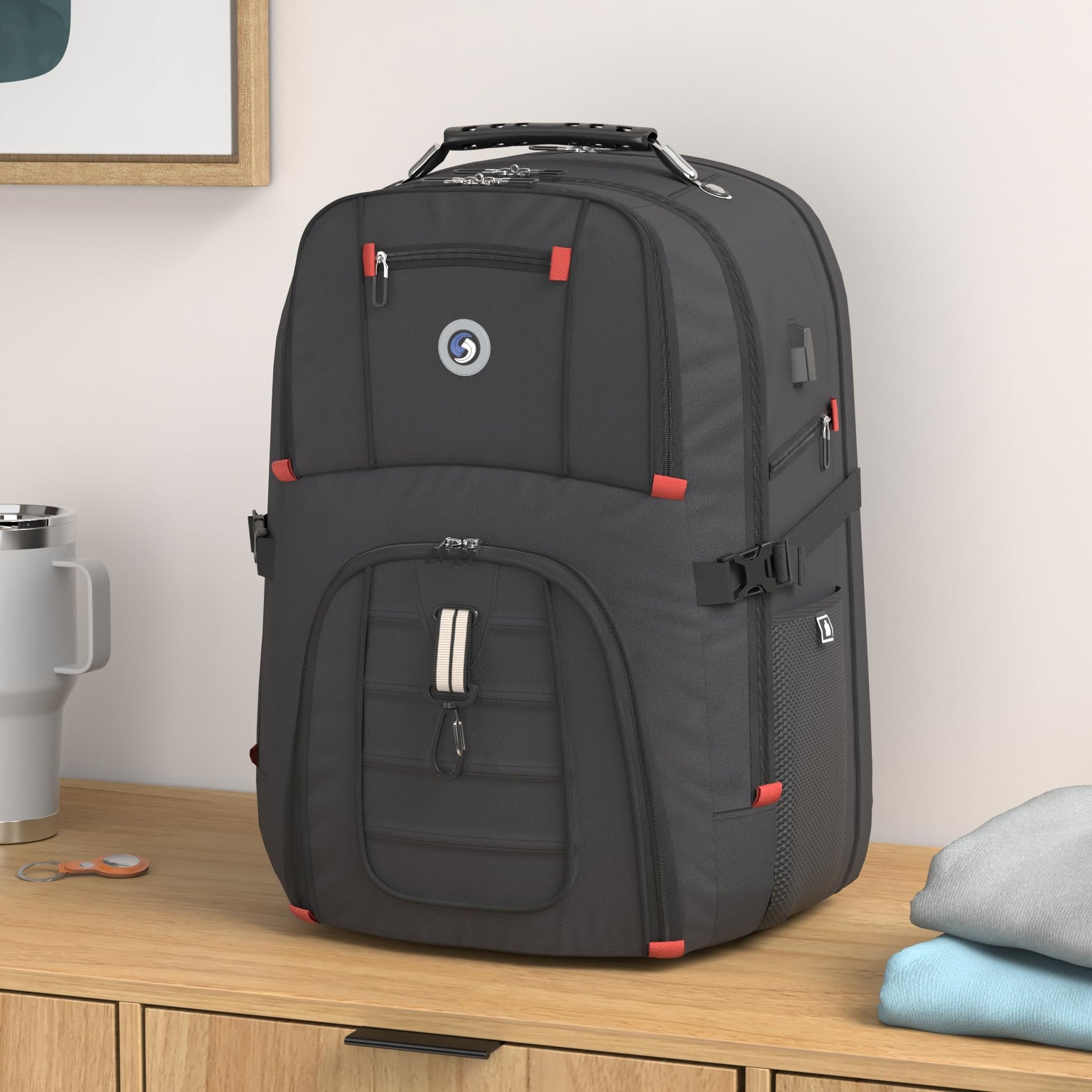 SHRRADOO Extra Large Travel Laptop Backpack for Men, Work College Backpacks