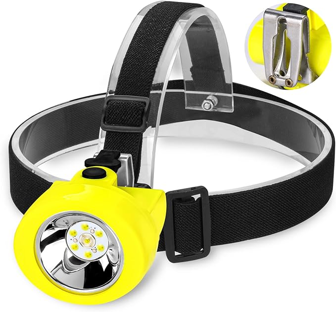 Rechargeable LED Mining Light, Underground Miner Headlamp with Waterproof & Explosion-Proof Design, Super Bright Cap Lamp for Coal Mining, Coon Hunting, Camping, Fishing, Hiking, Outdoor Work